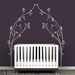 Vineyard Canopy Bed Headboard Wall Decal - Classic, elegant, modern baby room decor - White, brown, gold, silver