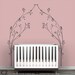 Vineyard Canopy Bed Headboard Wall Decal - Classic, elegant, modern baby room decor - White, brown, gold, silver