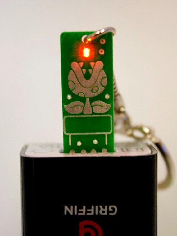 Piranha USB Circuit Board Keychain - Lights Up
