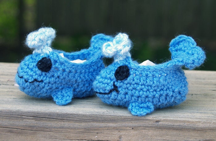 Made to order  Whale Booties - Newborn size