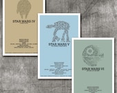 Star Wars Trilogy Poster Collection - Three 11x17 Fine Art Prints