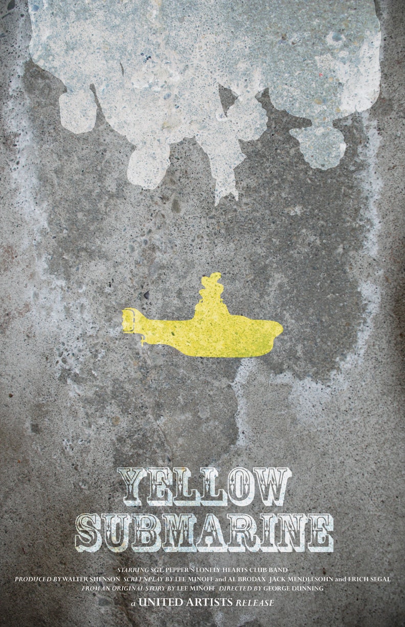 The Beatles Musical Print: Yellow Submarine - 11x17 Movie Poster Art