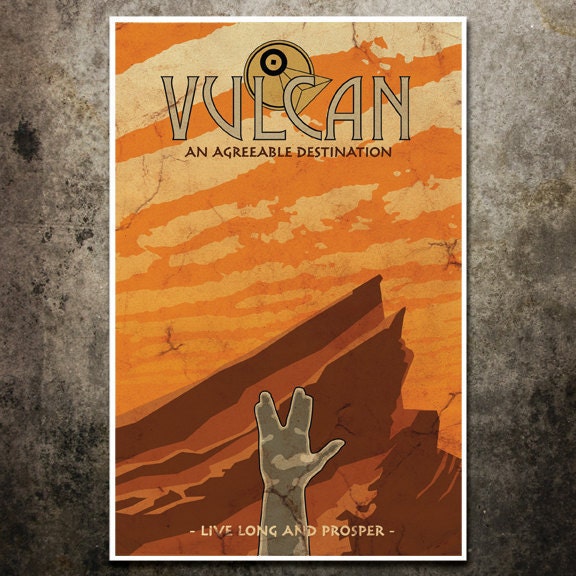 Star Trek Travel Poster: Vulcan - 11"x17" Vintage Inspired Science Fiction Art Print