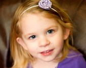 Satin Flower Skinny  Elastic Headband