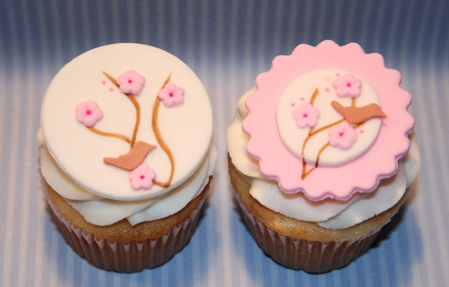 Fondant cupcake toppers Cherry Blossom, Wedding, Mother's Day