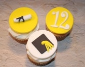 Fondant cupcake toppers Graduate Diploma Year Cap