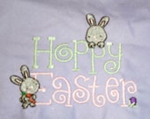Adorable "Hoppy Easter" Embroidered Dog Bandanna for a Happy Easter:  Custom Options