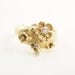 Sumptuous gold ring with flowers and diamonds OOAK