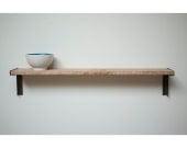 Cute Minimal Wall Mount Shelf. Reclaimed Old Growth Wood and Iron