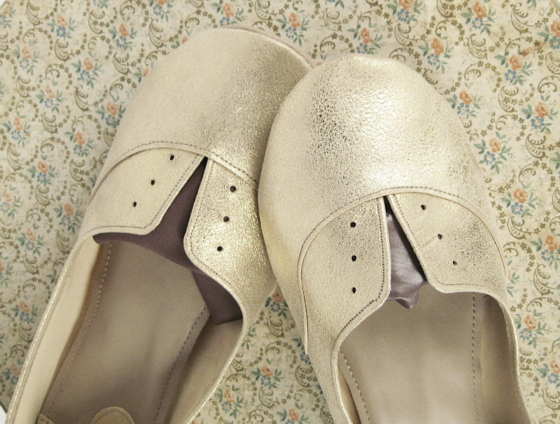 Soft Gold Leather Handmade Oxfords