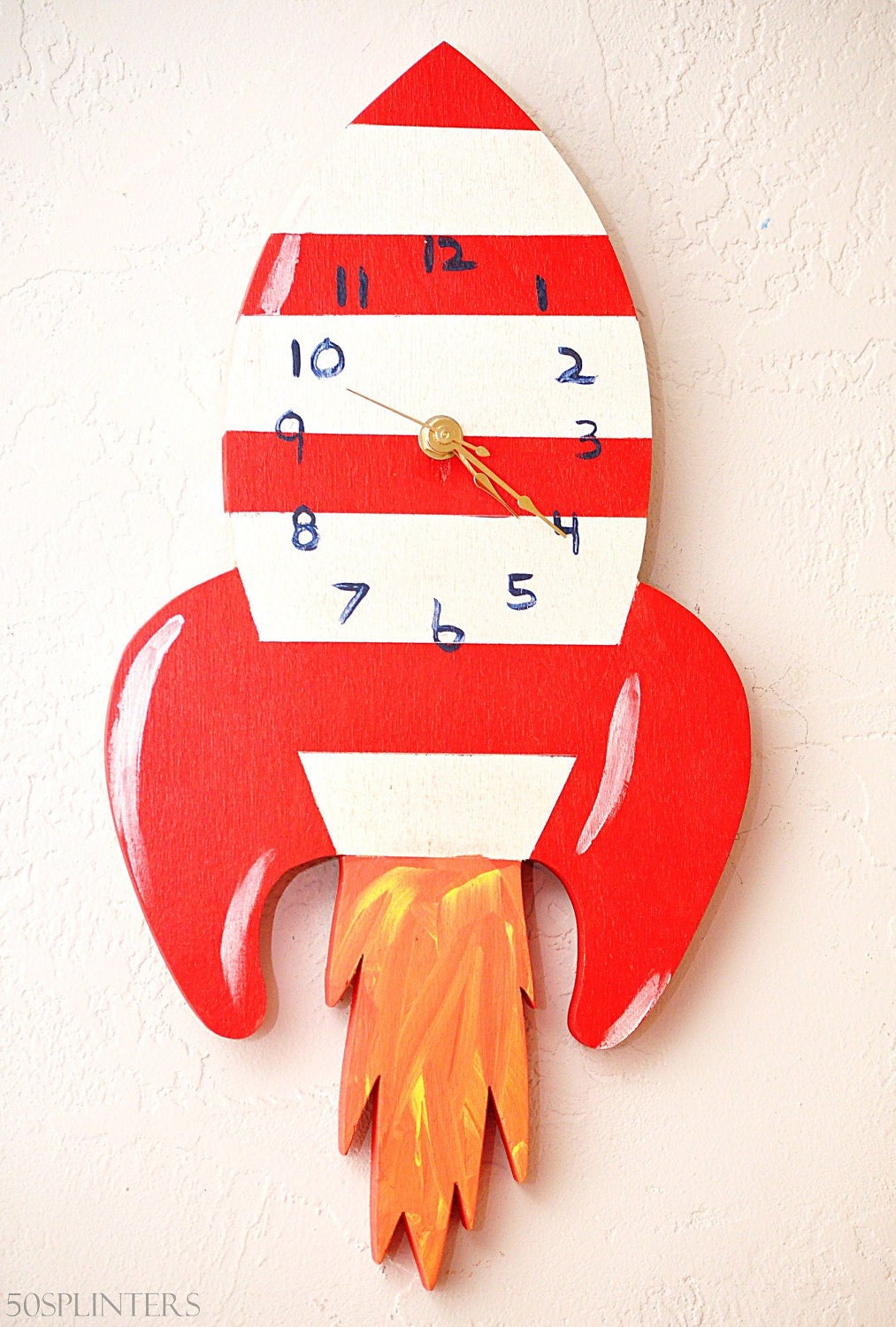Childrens Rocket Wall Clock