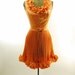 Peach Accordion Pleated Party Dress (xs)