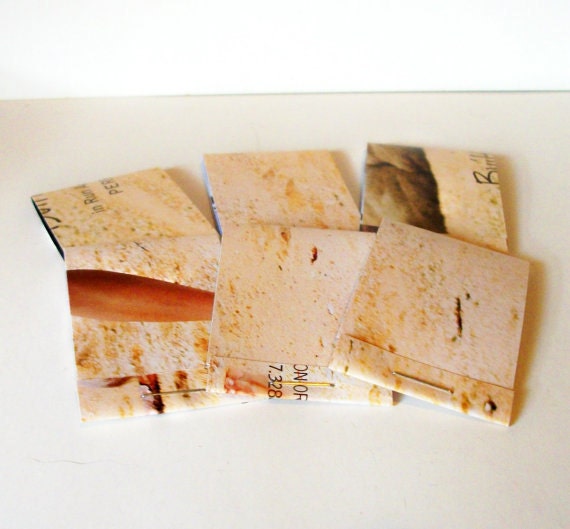 50% off sale Sandy Beach Matchbook Notebooks Note Pads Set of 6 Recycled Covers Ready To Ship