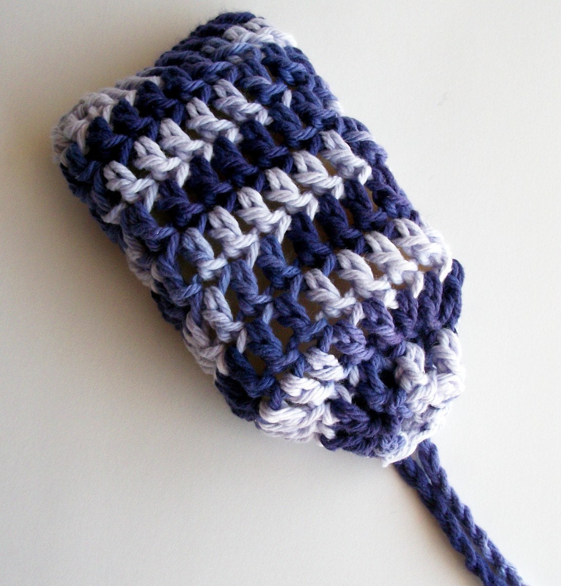 Cotton Crochet Soap Saver Sack Purple Ready To Ship