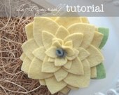 Felt Flower Pattern Tutorial - "Dahlia" - PDF Instructions emailed to you within 24 hours - do-it-yourself How To Directions