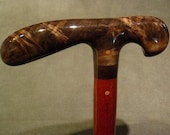 Extra Tall Large Walking Cane (Item 061) Fancy Claro Black Walnut, Ebony, Macawood