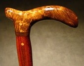 Fancy Tall Dress Cane (Item 091) Rare Honduran Rosewood Burl, Brazilian Ebony, Padauk