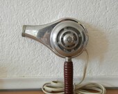 Vintage Hair Dryer, Handy Hannah 1950's Chrome and Wood, Works
