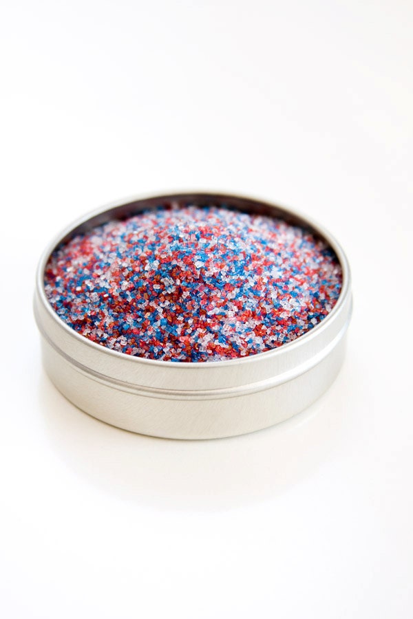 Cocktail rim sugar - patriotic red white & blue - colored sugar for drinks