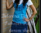 Delarosa Victorian Summer Ruffle denim skirt Custom Order to Your size 0-18