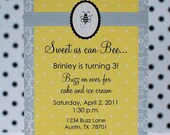 Bee Birthday Invitation - Custom PRINTABL diy Bee Invitation - by anna and blue paperie Il_170x135