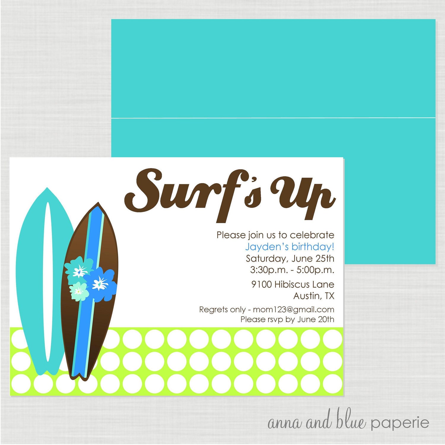 Custom Beach Birthday Invitation - diy PRINTABLE beach invitation by anna and blue paperie Il_170x135