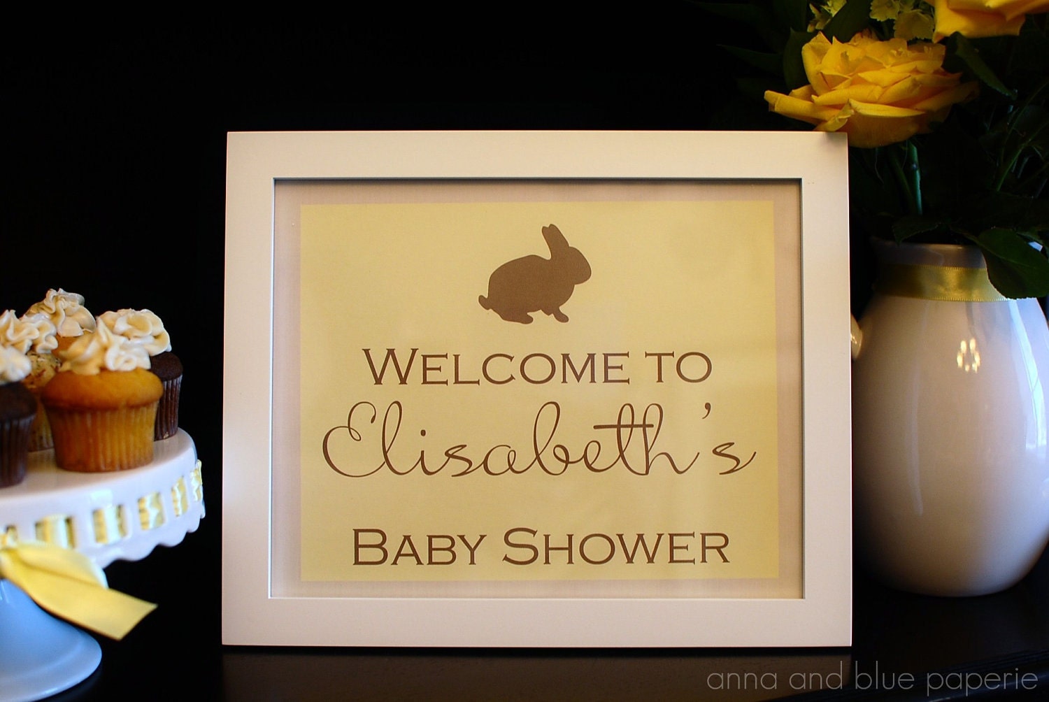 Baby Shower Custom PRINTABLE Some Bunny Loves Me DIY Party Sign - by anna and blue paperie Il_570xn