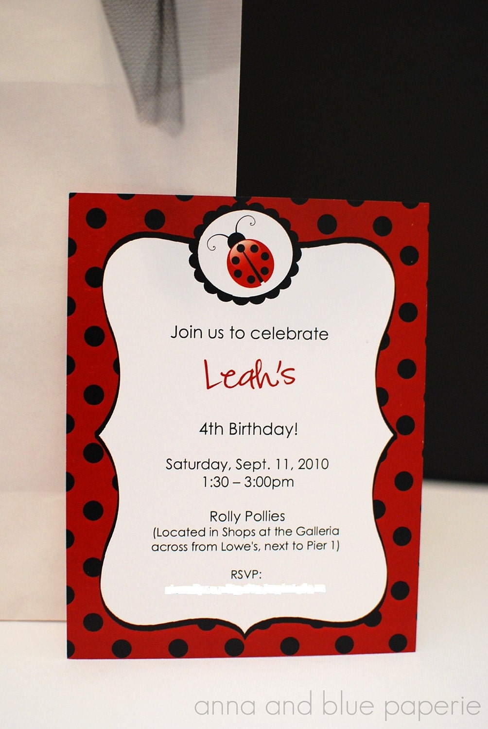 Custom Ladybug Birthday Invitation - Custom PRINTABLE Ladybug DIY Party Invitation - by anna and blue paperie Il_570xn