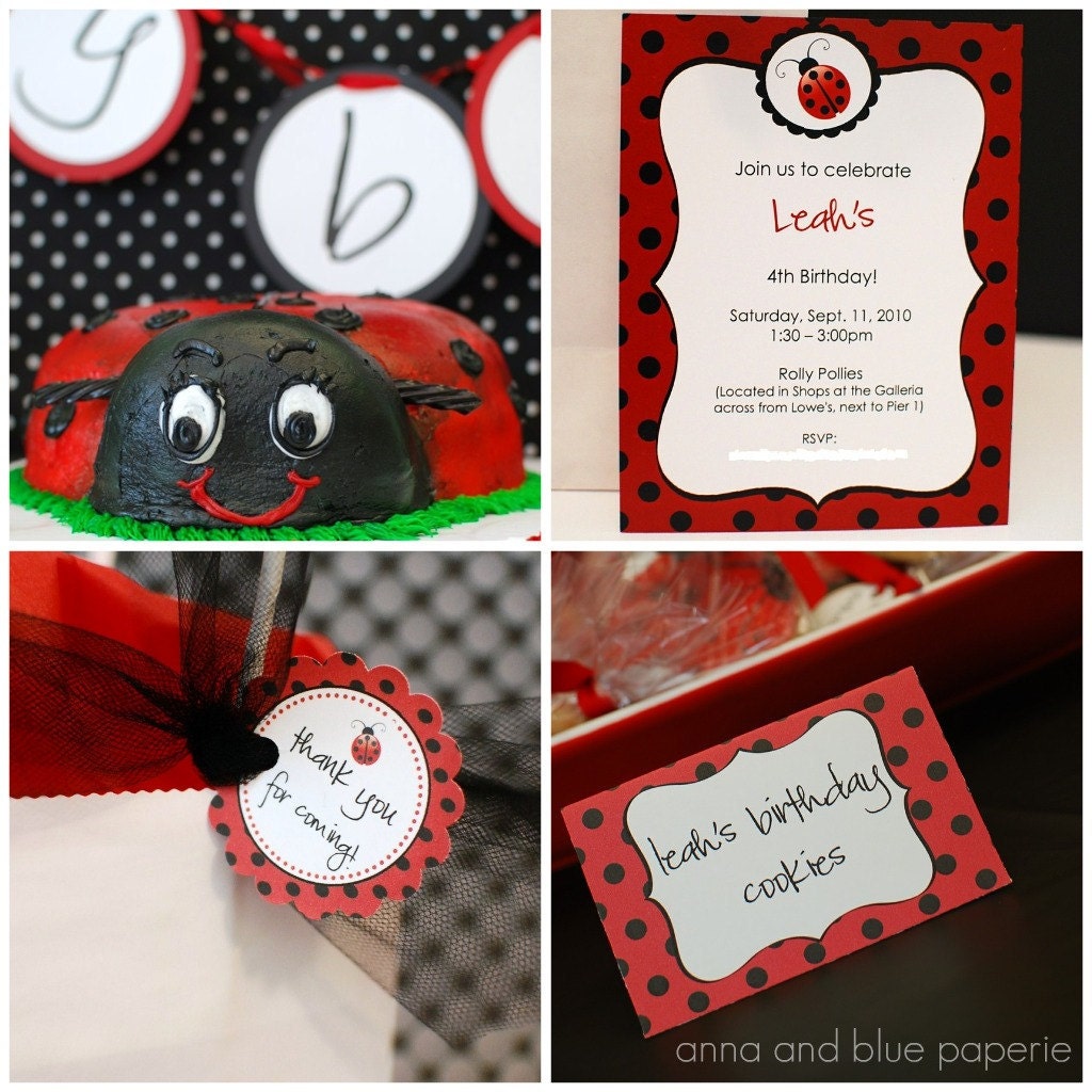 Custom Ladybug Birthday - PRINTABLE DIY Party Collection- by anna and blue paperie Il_570xn