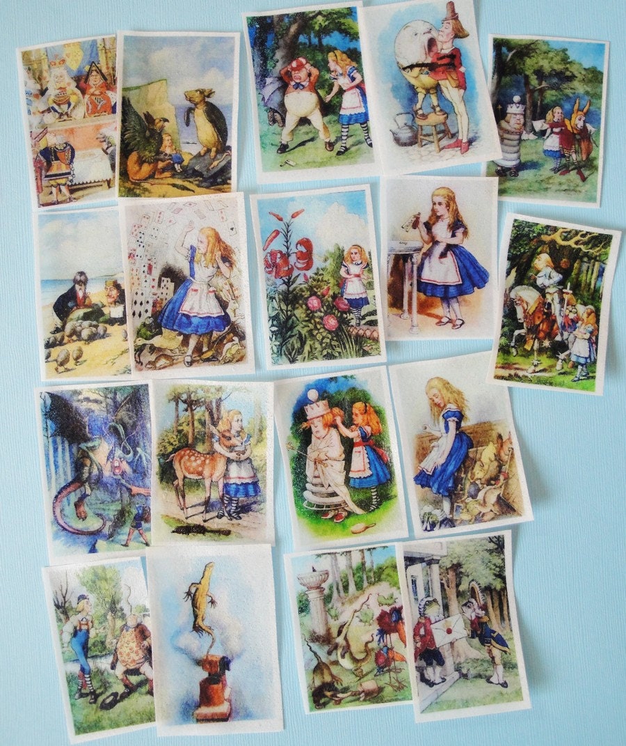 Alice in Wonderland Mini Edible Image Wafer papers for your cookies, cakes, cupcakes and chocolates