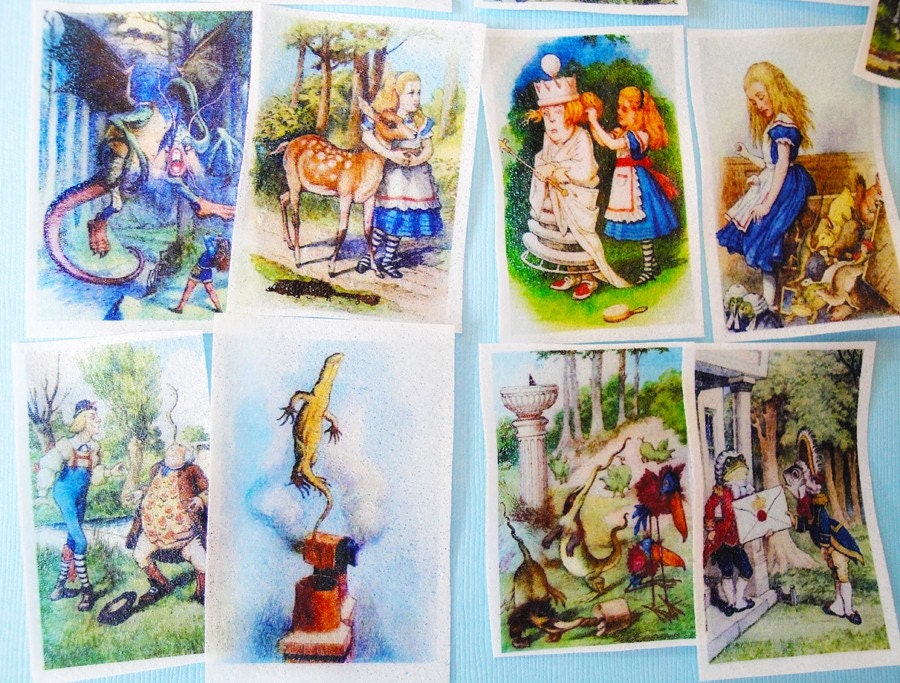 Alice in Wonderland Mini Edible Image Wafer papers for your cookies, cakes, cupcakes and chocolates