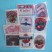 9 Large Cherry, Strawberry, Raspberry Vintage Label edible image wafer papers for your iced cookies, cake, chocolates