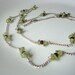 Long peridot and garnet sterling silver necklace