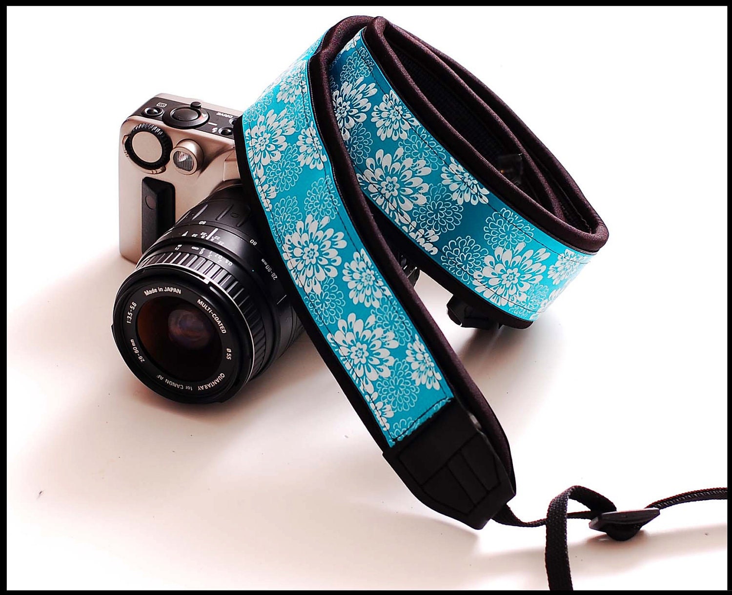 Beautiful Camera Strap that is now interchangeable  -Turquoise Patience camera shoulder strap