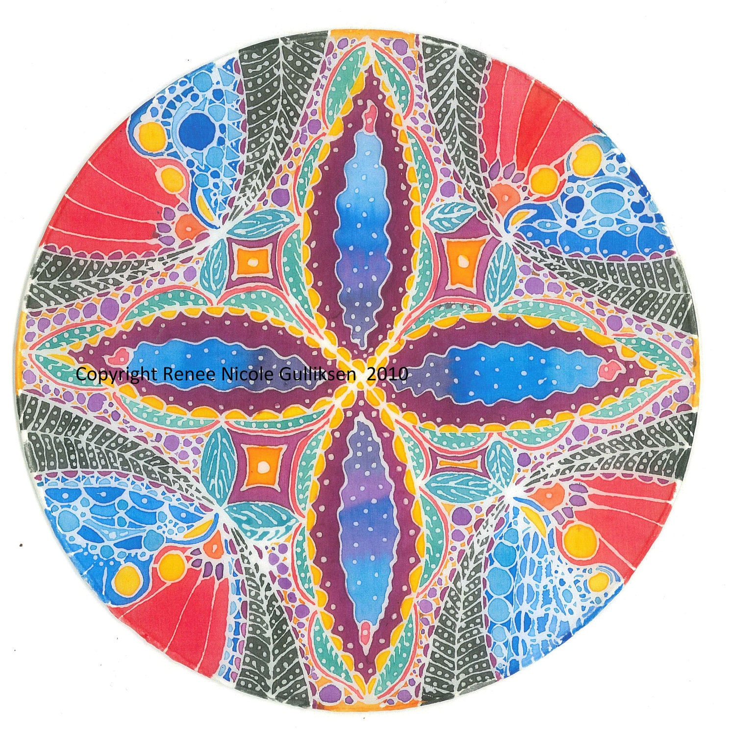 Handpainted Silk Hoop Windowhanging "Woman Evolve"