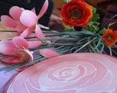 Handpainted Silk Hoop "Pink Rose"