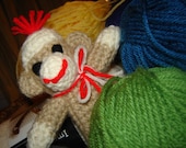 Crochet Custom MINI SOCK MONKEY Stuffed Animal Plush Toy Or Ornament Amigurumi - Any Color - Personalizable
