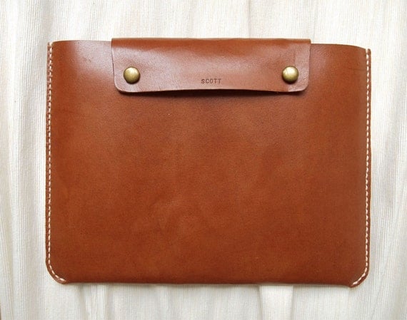 Personalized iPad3/ iPad2 / iPad Case -  Leather - Hand Stitched - BP