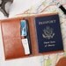 Personalized Passport Case & Luggage Tag in Set - Leather - Hand Stitched