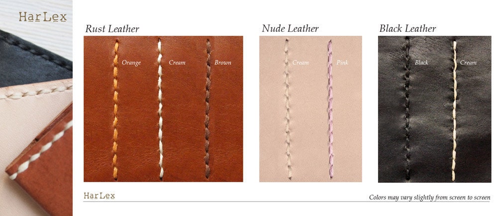 Personalized Card Holder - Nude - Leather - Hand Stitched