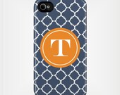 Personalized Graduation Gift iPhone 5 Case 4 / 4S or 3G or Samsung - Navy and White Quatrefoil - original design by a drop of golden sun