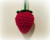 Crocheted Strawberry Air Freshener - Strawberry scented Strawberry - use for cars, closets, bathrooms - MADE TO ORDER