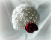 Jack and Jill Beanie - MADE TO ORDER - Choose Colors and Flower - Man or Woman Styles Available - Adult Size