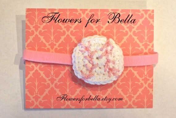 Buy baseball softball headbands - Pink and White Crochet baby Girl Baseball Softball Headband
