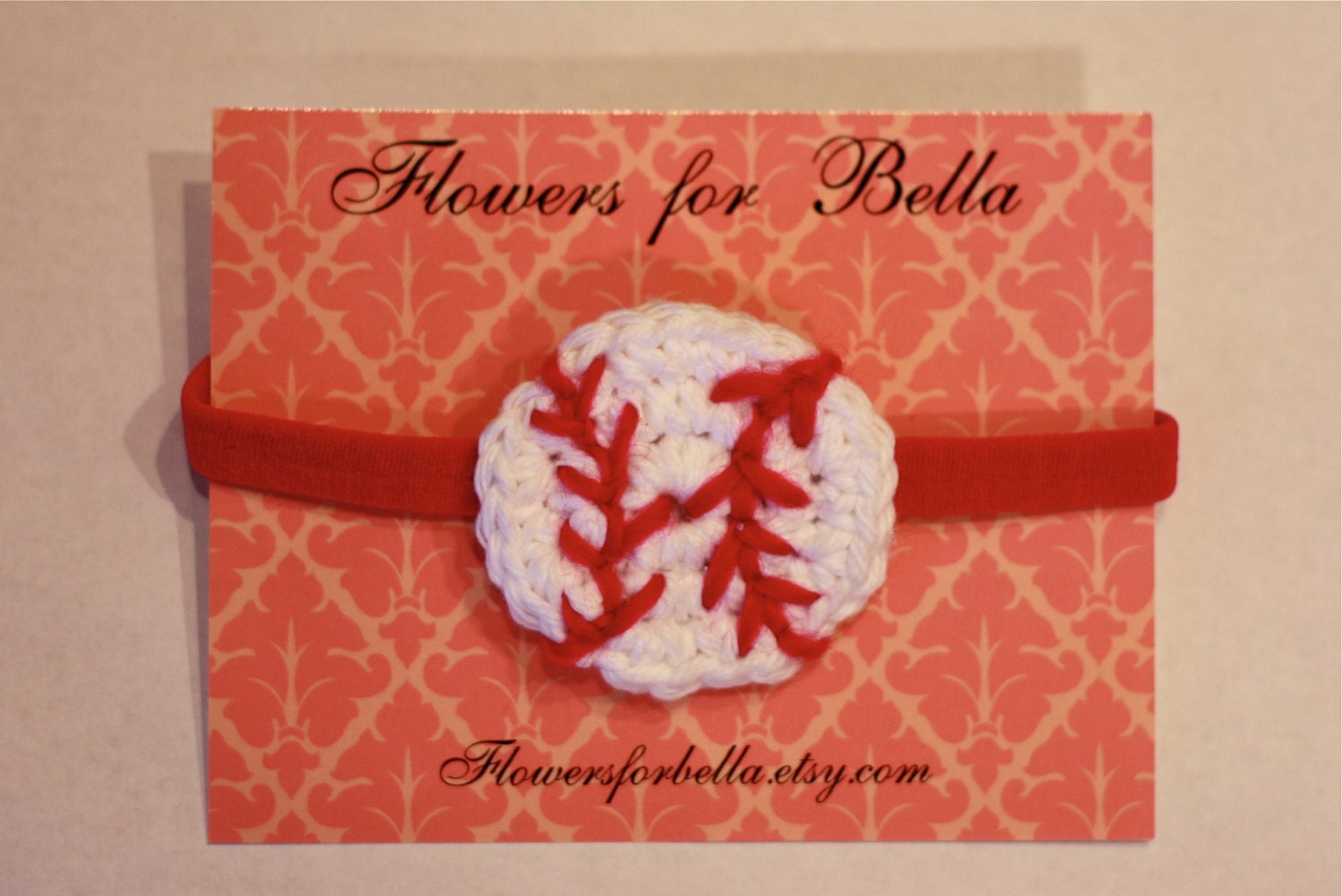 Buy baseball softball headbands - Hot Pink and White Crochet baby Girl Baseball Softball Headband