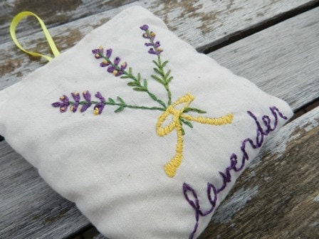 Lavender Sachet and Heat Pack.  All Natural.  Lavender Essential Oil.  Embroidery.  Pocket Warmer.