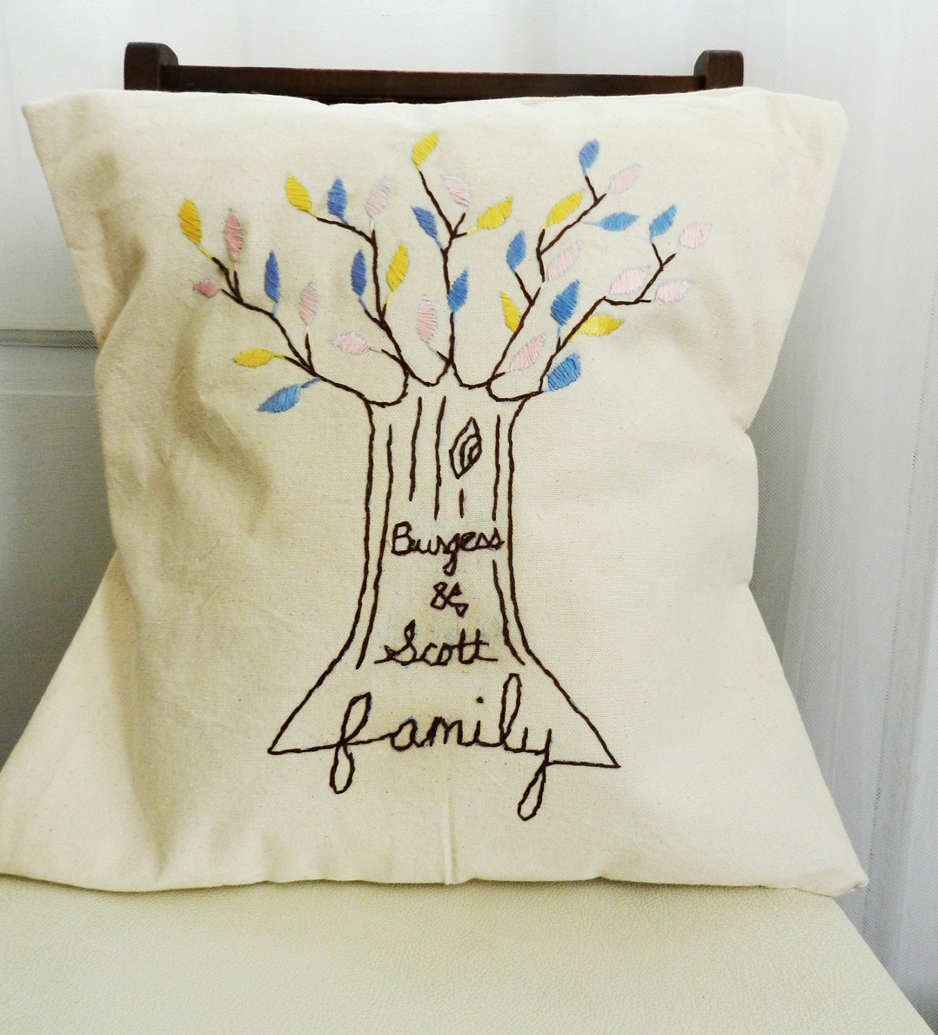 The Wedding Pillow.  Customize Colors.  Personalized.  16 inch. Anniversary Gift. Parents of bride/groom.