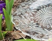 Vintage Dessert Plates, Depression Glass, Four Dainty Indiana Glass Pineapple and Floral Saucers