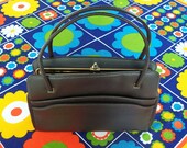 Vintage Brown Leather Handbag, Multi Compartment Purse, Womens Fashion Accessory