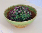 Vintage Ceramic Bowl, Haeger USA, Nutmeg Green Art Pottery Dish